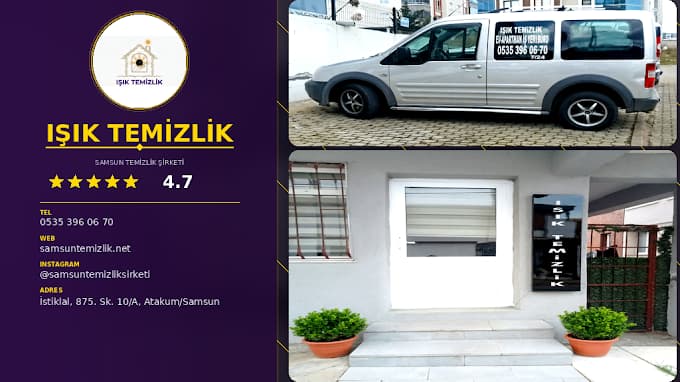 Işık Temizlik Atakum ofisi — Samsun Atakum temizlik şirketi merkezi
